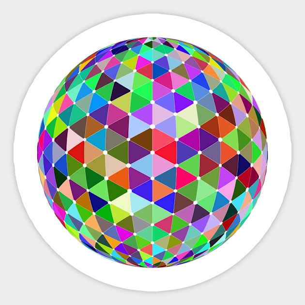 Colourful network orb in prismatic colour design Sticker by Montanescu